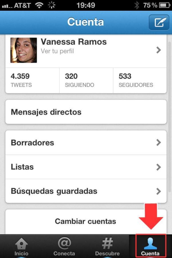 Cómo gestionar varias cuentas de Twitter con el iPhone - Paso 2