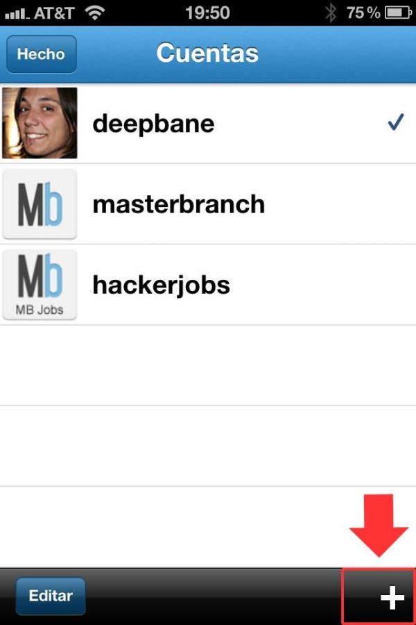 Cómo gestionar varias cuentas de Twitter con el iPhone - Paso 3