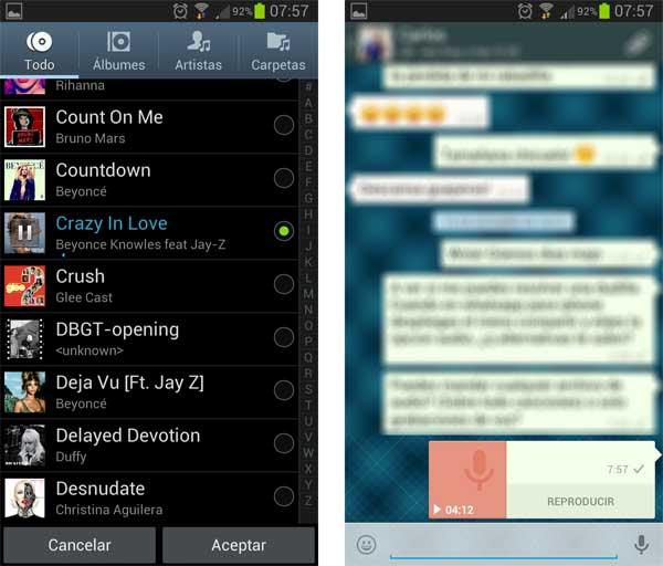 Cómo enviar una canción por whatsapp - Paso 4