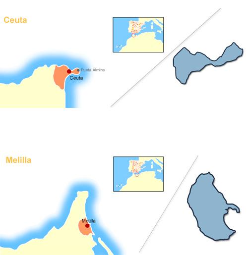 Lista de provincias de España - Ceuta y Melilla