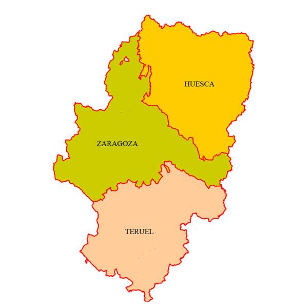 Lista de provincias de España - Provincias de Aragón