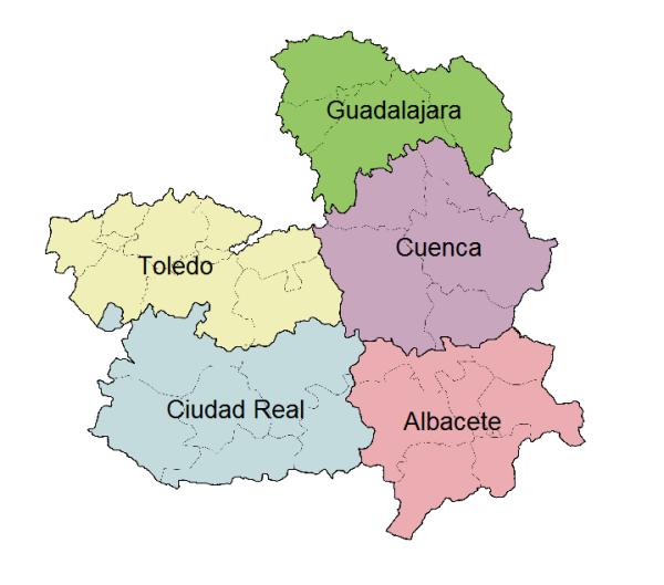 Lista de provincias de España - Provincias de Castilla-La Mancha