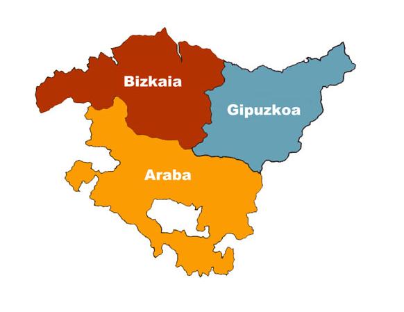 Lista de provincias de España - Provincias de Euskadi / País Vasco