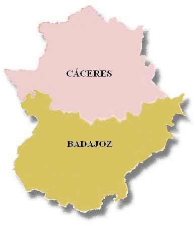 Lista de provincias de España - Provincias de Extremadura