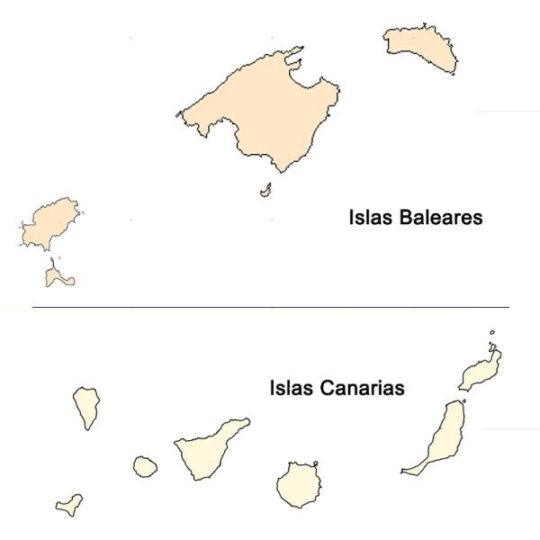 Lista de provincias de España - Provincias de los archipélagos