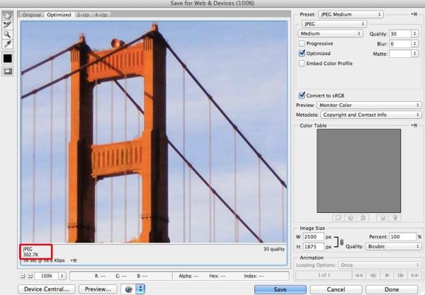 Cómo reducir el peso de una foto - Paso 2