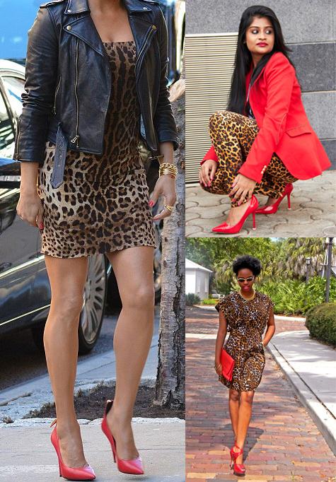 Cómo combinar unos zapatos rojos - Animal print con zapatos rojos