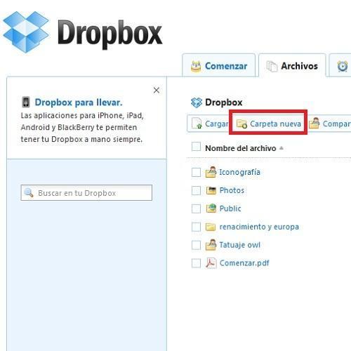 Cómo compartir una carpeta en Dropbox - Paso 2