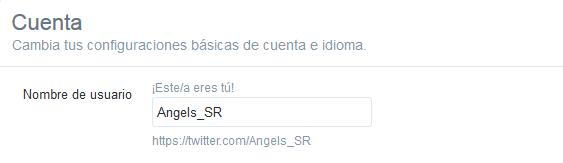 Cómo cambiar el nombre de usuario en Twitter sin perder los followers - Paso 2
