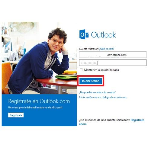 Cómo cambiar mi dirección de correo electrónico de Hotmail a Outlook - Paso 1