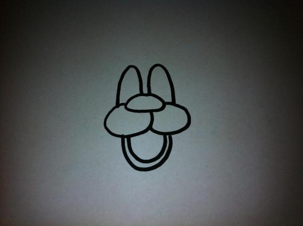 Cómo dibujar la cara de un perro de dibujo animado - Paso 4