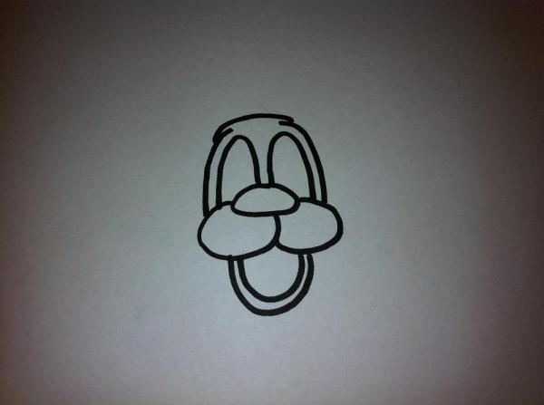 Cómo dibujar la cara de un perro de dibujo animado - Paso 5