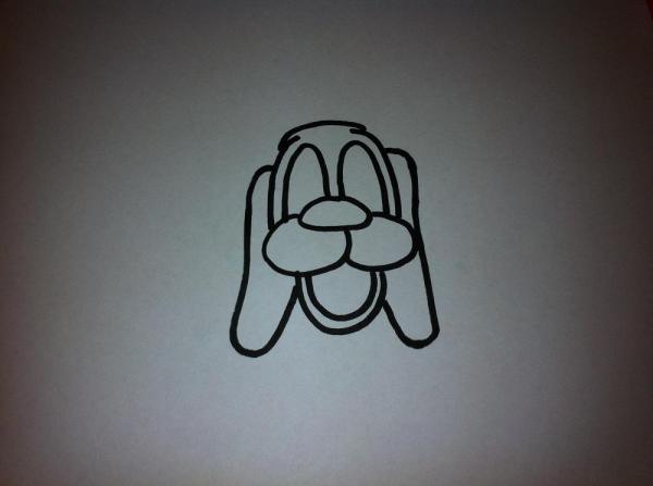 Cómo dibujar la cara de un perro de dibujo animado - Paso 6
