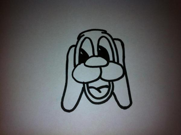 Cómo dibujar la cara de un perro de dibujo animado - Paso 8