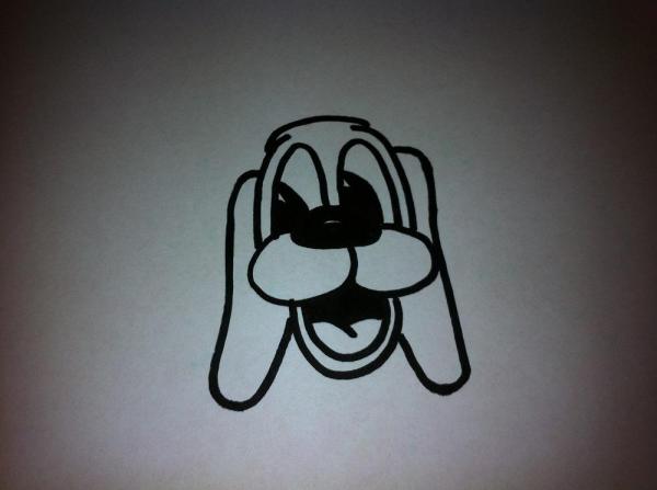 Cómo dibujar la cara de un perro de dibujo animado - Paso 9