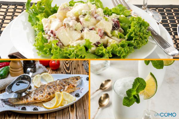 Ideas para el menú de Navidad - Ensalada Waldorf y lubina a la sal 