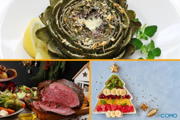 Ideas para el menú de Navidad - Flores de alcachofa confitadas y roast beef 