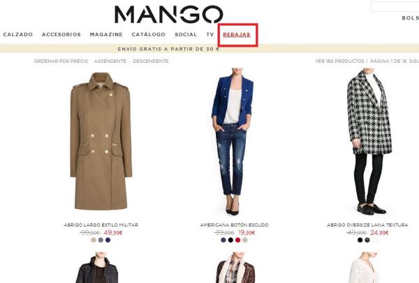 Cómo conseguir ofertas en Mango - Paso 2