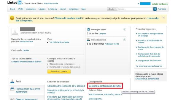 Cómo vincular tu cuenta de LinkedIn y Twitter - Paso 4