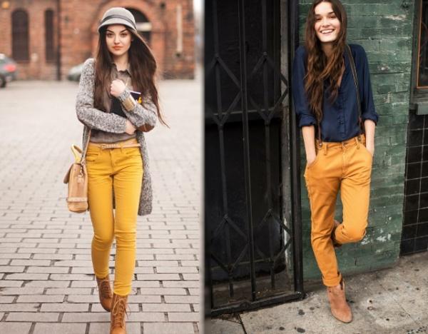 Como combinar un pantalon mostaza