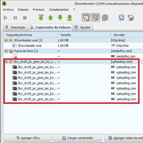 Cómo descargar archivos con jDownloader - Paso 3
