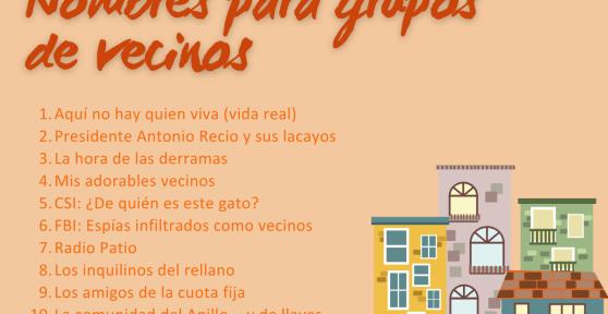 Nombres para grupos de vecinos originales y divertidos