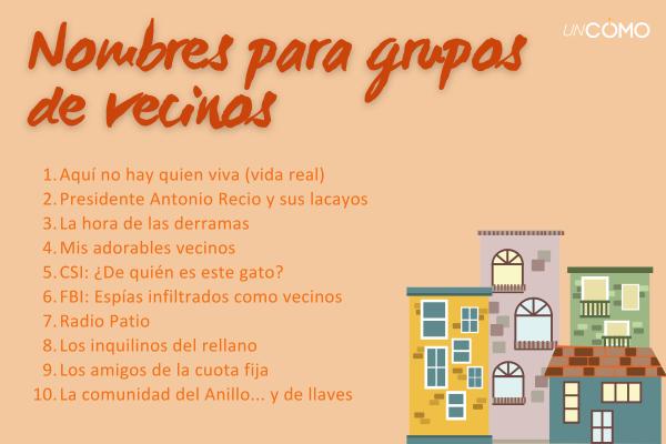 Nombres para grupos de vecinos originales y divertidos