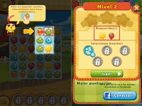 Cómo jugar a Farm Heroes Saga - Paso 2