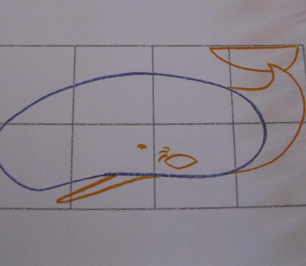 Cómo dibujar una ballena - Paso 2