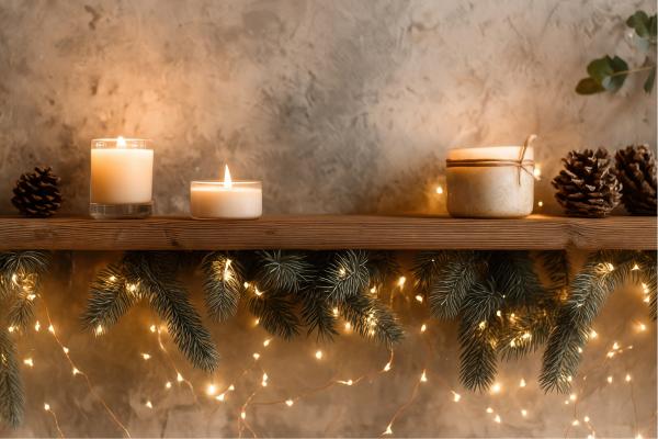 Ideas de decoración de Navidad para pisos pequeños - Guirnaldas luminosas
