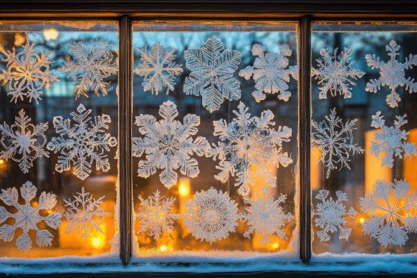 Ideas de decoración de Navidad para pisos pequeños - Ventanas decoradas