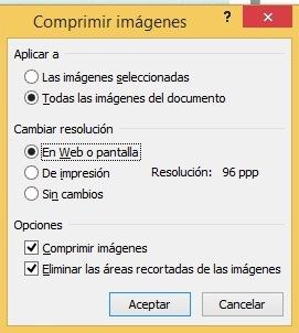 Cómo reducir el tamaño de todas las imágenes a la vez en Word - Paso 3